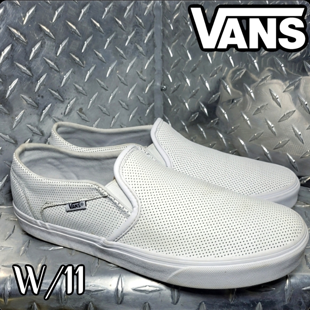 Vans White Slip-On Shoes